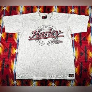 Vintage Harley Davidson California Logo  T-Shirt White Large 90's USA Motorcycle